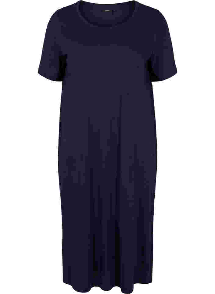 T-Shirt-Kleid aus Baumwolle mit Schlitz, Night Sky, Packshot image number 0