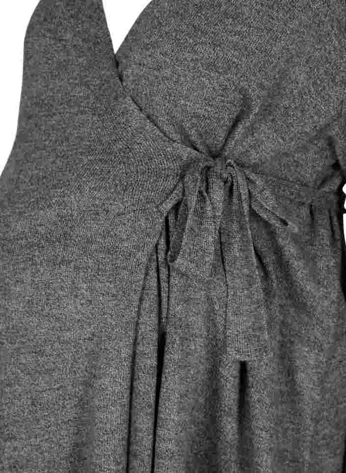 Melierte Schwangerschafts-Strickbluse mit Wickellook, Medium Grey Melange, Packshot image number 2
