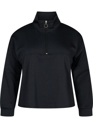 Sweatshirt aus Modalmischung mit hohem Halsausschnitt, Black, Packshot image number 0