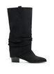 Langer Stiefel in Wildlederoptik mit abnehmbarem Schaft, Schwarz, Packshot image number 0