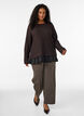 Strukturierte Bluse mit R&uuml;schensaum, Braun, Model image number 1