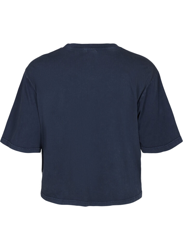 Boxy T-Shirt aus Bio-Baumwolle, Blau, Packshot image number 1