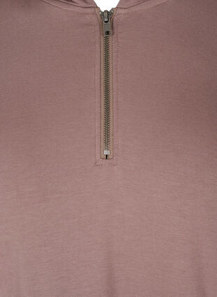 Langes Sweatkleid mit Reißverschluss und Tasche, Deep Taupe, Packshot image number 2