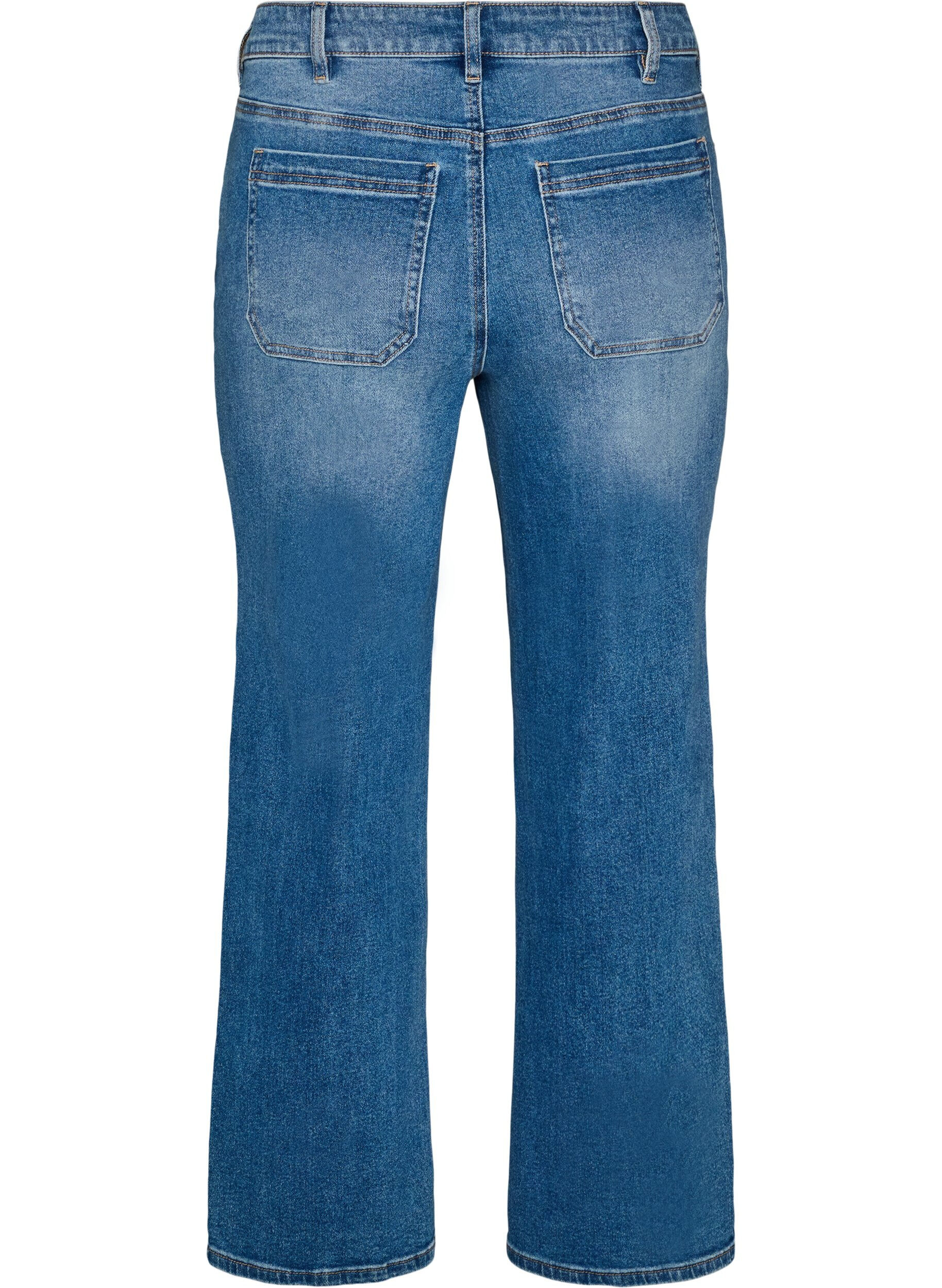 ZizziStraight Jeans mit leicht abgenutzter Optik, Blau, Packshot image number 1