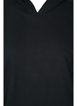 Sweatshirt aus Baumwolle mit Kapuze und High-Low-Effekt, Black, Packshot image number 2