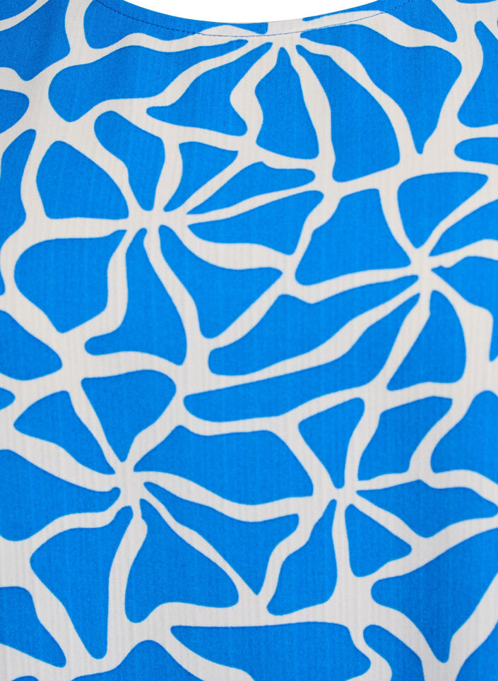 Kurzärmelige Bluse mit Rundhalsausschnitt, Blau, Packshot image number 2