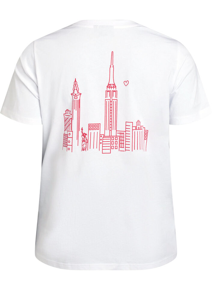 T-Shirt mit Textaufdruck und Rundhalsausschnitt, Wei&szlig;, Packshot image number 1