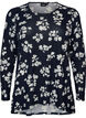 Bluse mit Blumenmuster und langen &Auml;rmeln, Blau, Packshot image number 0