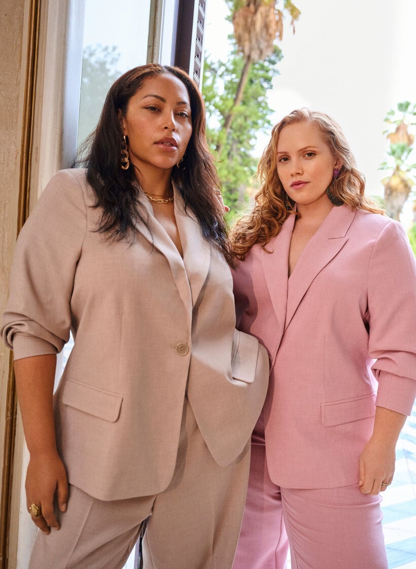 Klassischer Blazer mit Ein-Knopf-Verschluss und Taschen, Rot, Image