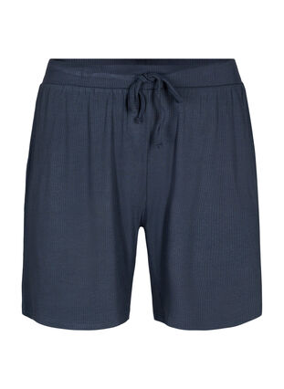 Lockere Shorts aus Viskose mit Ripp., Umbre Blue, Packshot image number 0