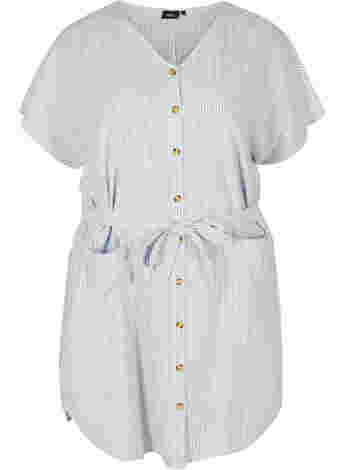 Gestreiftes Hemdkleid aus Baumwolle mit Taschen