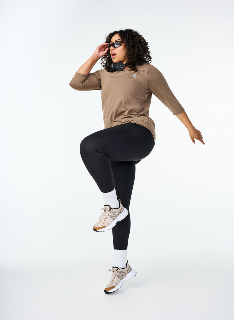  Trainingsbluse mit 3/4 Ärmeln, Beige, Image image number 1