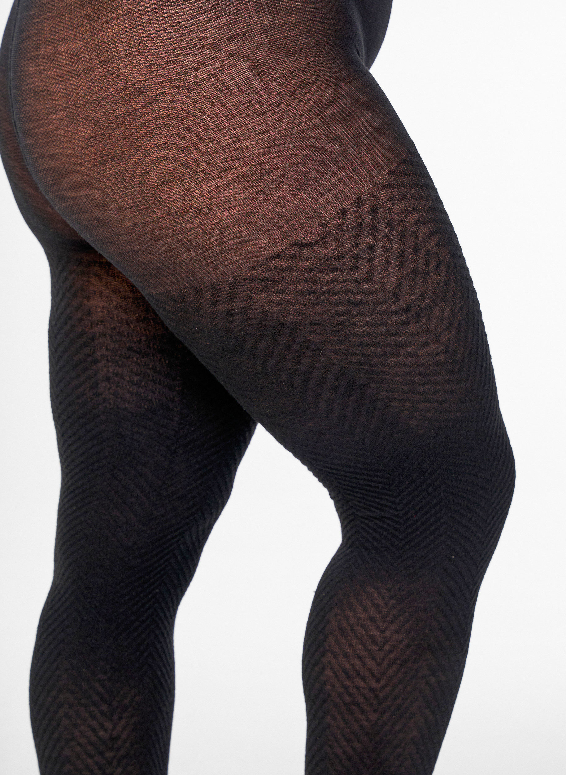 Zizzi Strukturierte Strumpfhose, Schwarz, Packshot image number 2