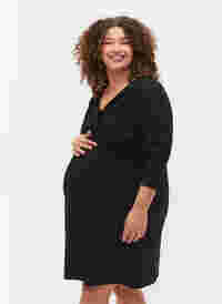 Schwangerschaftskleid aus Baumwolle, Black, Model