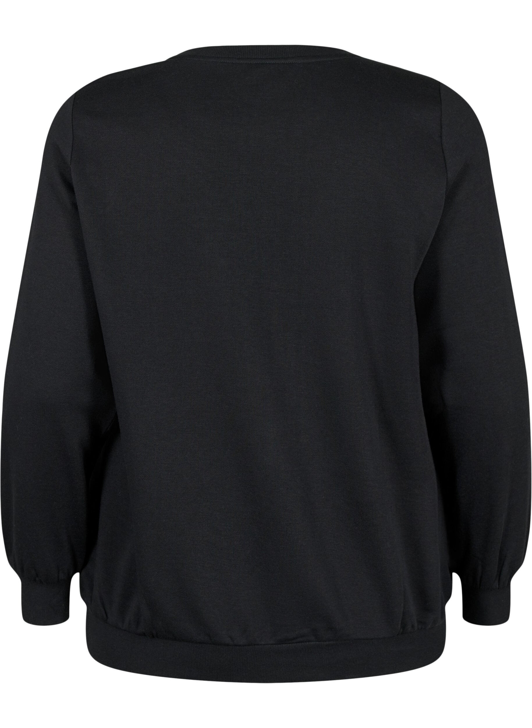 Zizzi Weihnachts-Sweatshirt, Black LOADING, Packshot image number 1