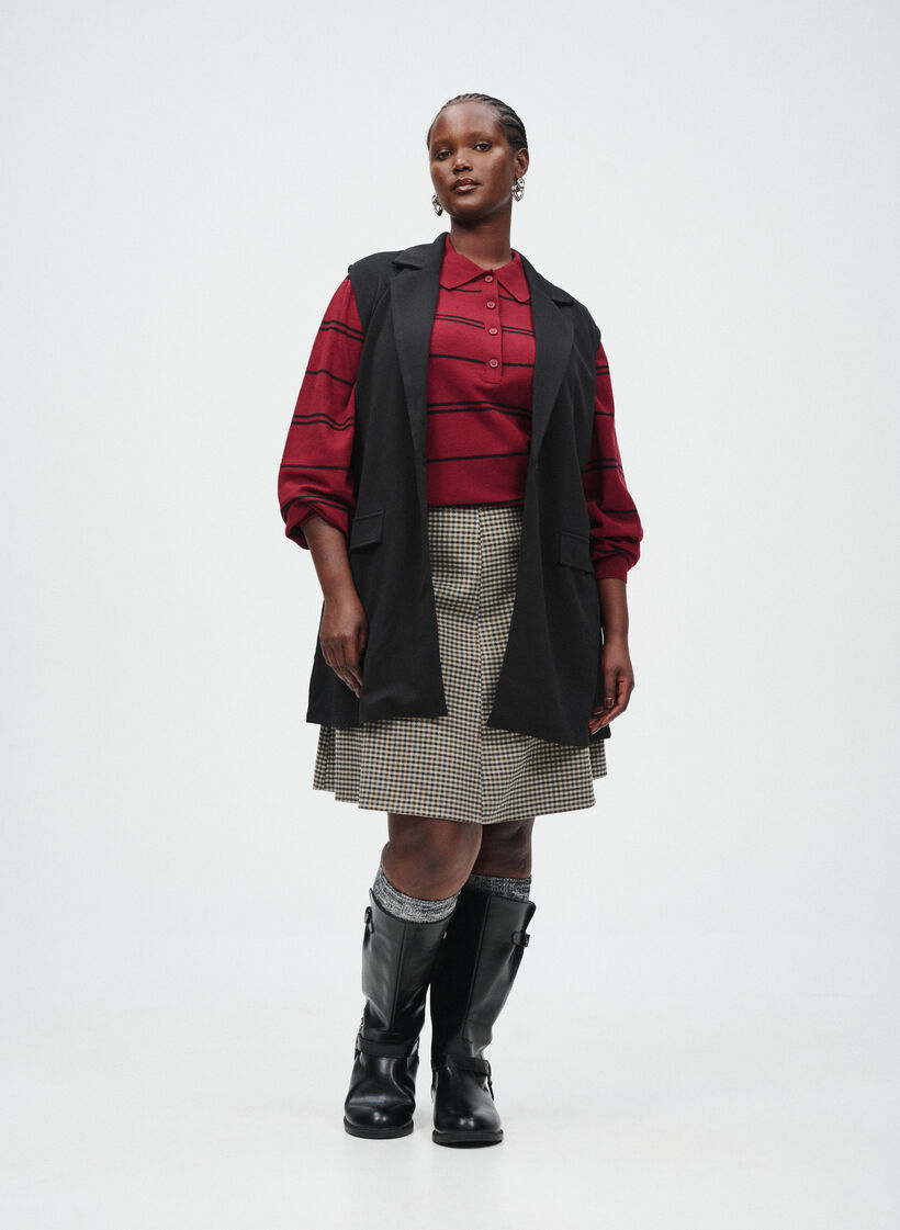 Ärmellose Blazerweste mit klassischem Revers, Schwarz, Image image number 0