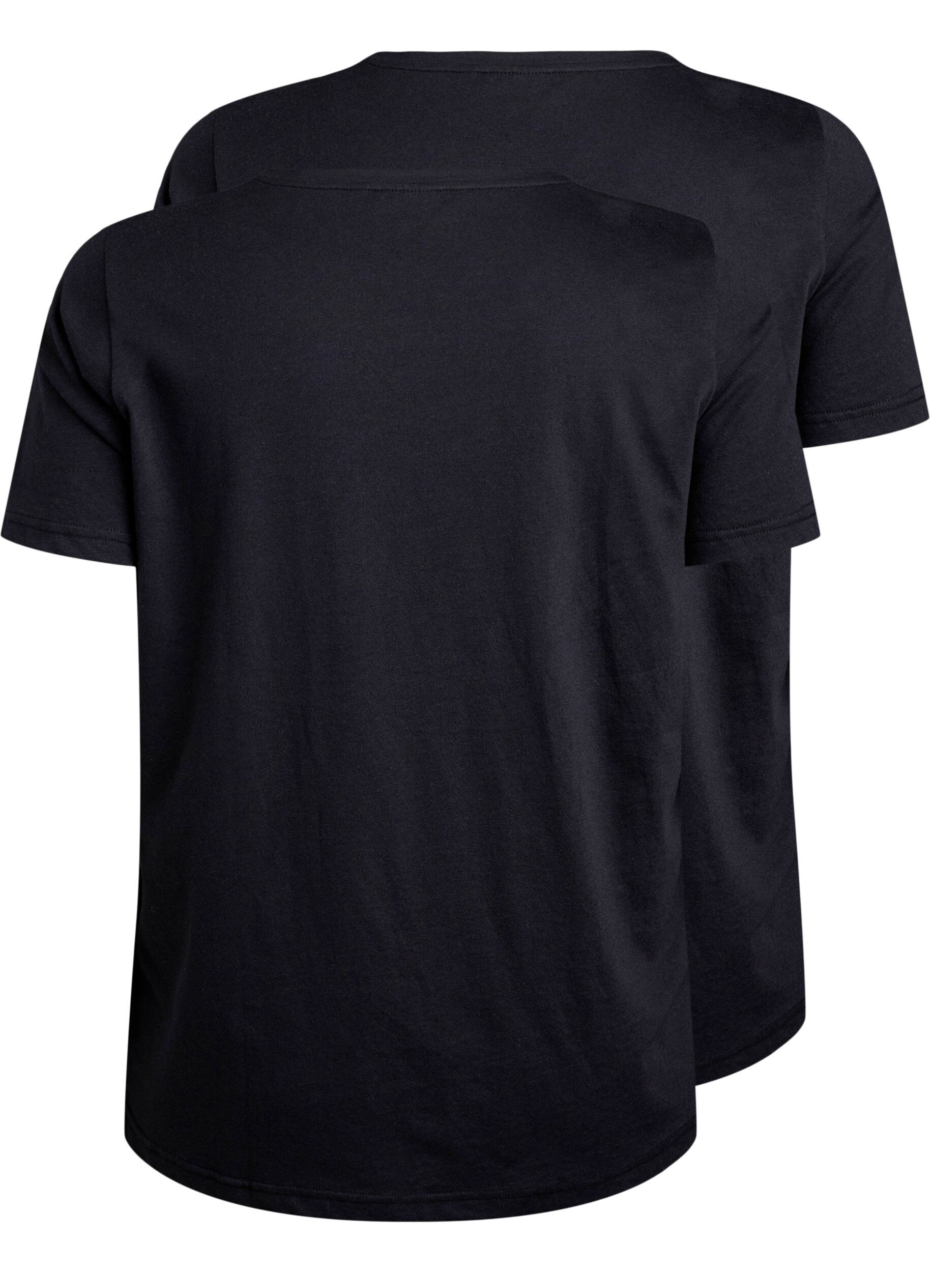Zizzi FLASH - 2er-Pack T-Shirts mit Rundhalsausschnitt, Black/Black, Packshot image number 1