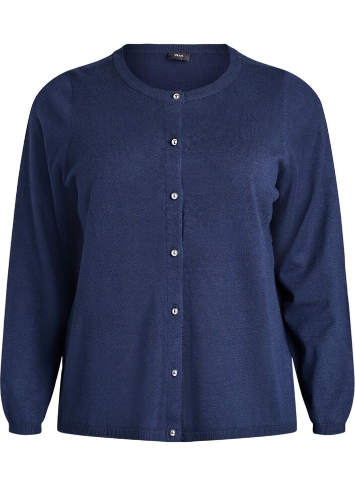 Cardigan mit runden Kn&ouml;pfen, Blau, Packshot image number 0