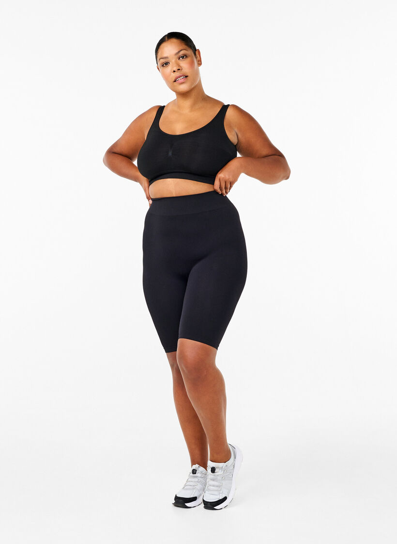 Nahtlose Radlerhose, Schwarz, Model image number 1