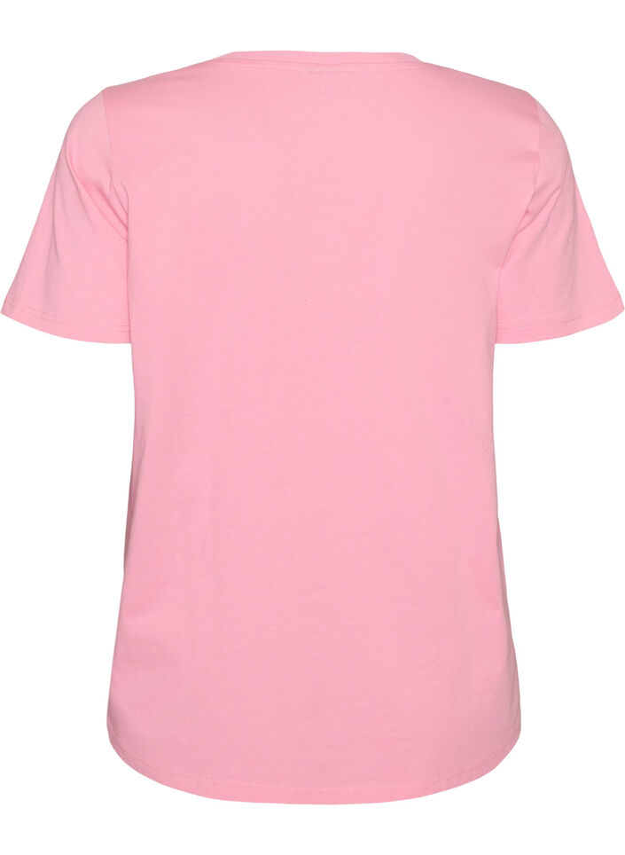 T-Shirt aus Baumwolle mit Frontprint, Pink, Packshot image number 1
