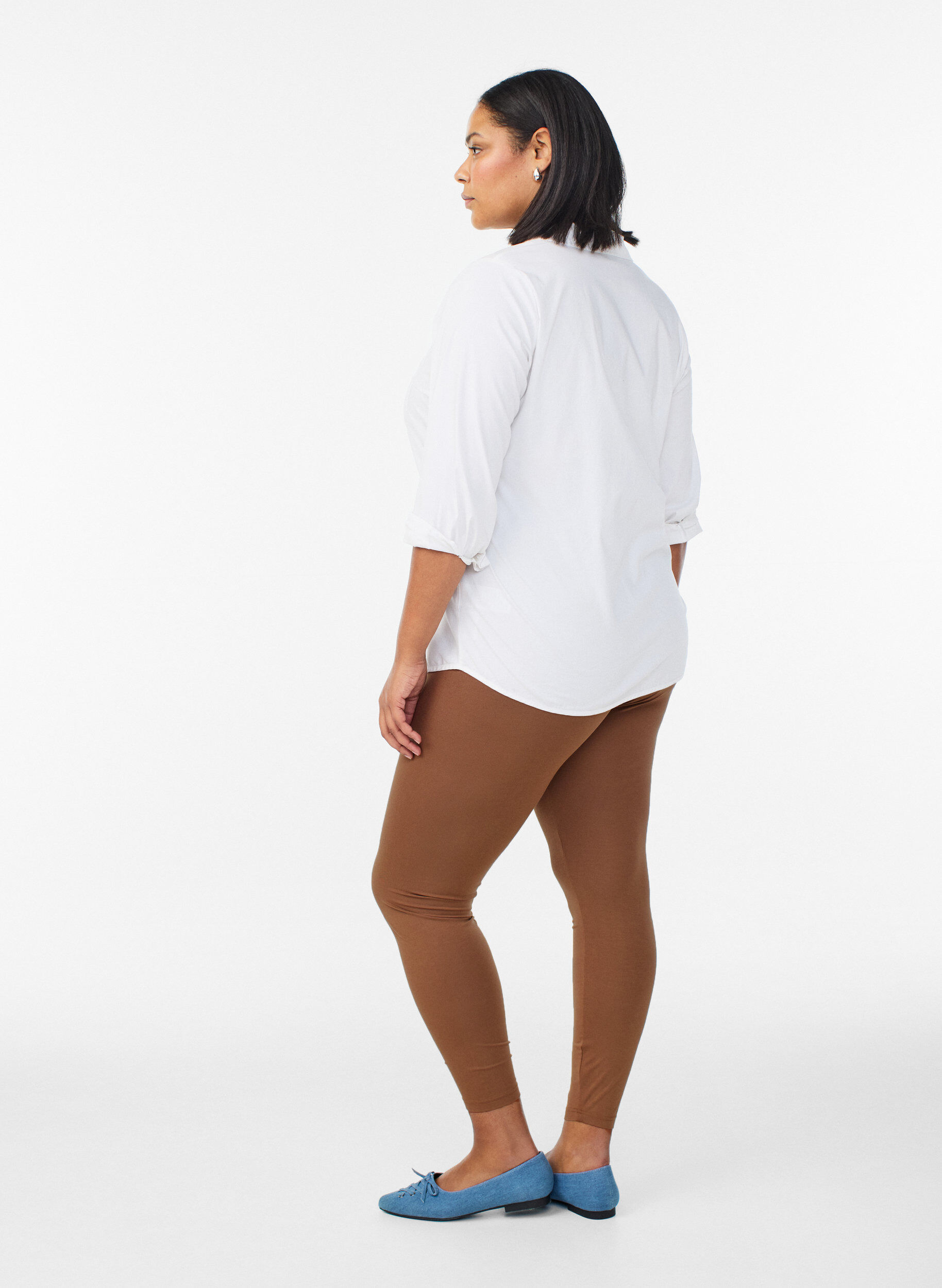 ZizziBasic Leggings aus Viskose, Braun, Model image number 2