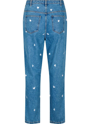 Mille Mom Fit Jeans mit Stickerei, Light Blue Heart, Packshot image number 1