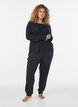 Strickjacke aus Bio-Baumwolle mit Lochstickerei, Schwarz, Model image number 1