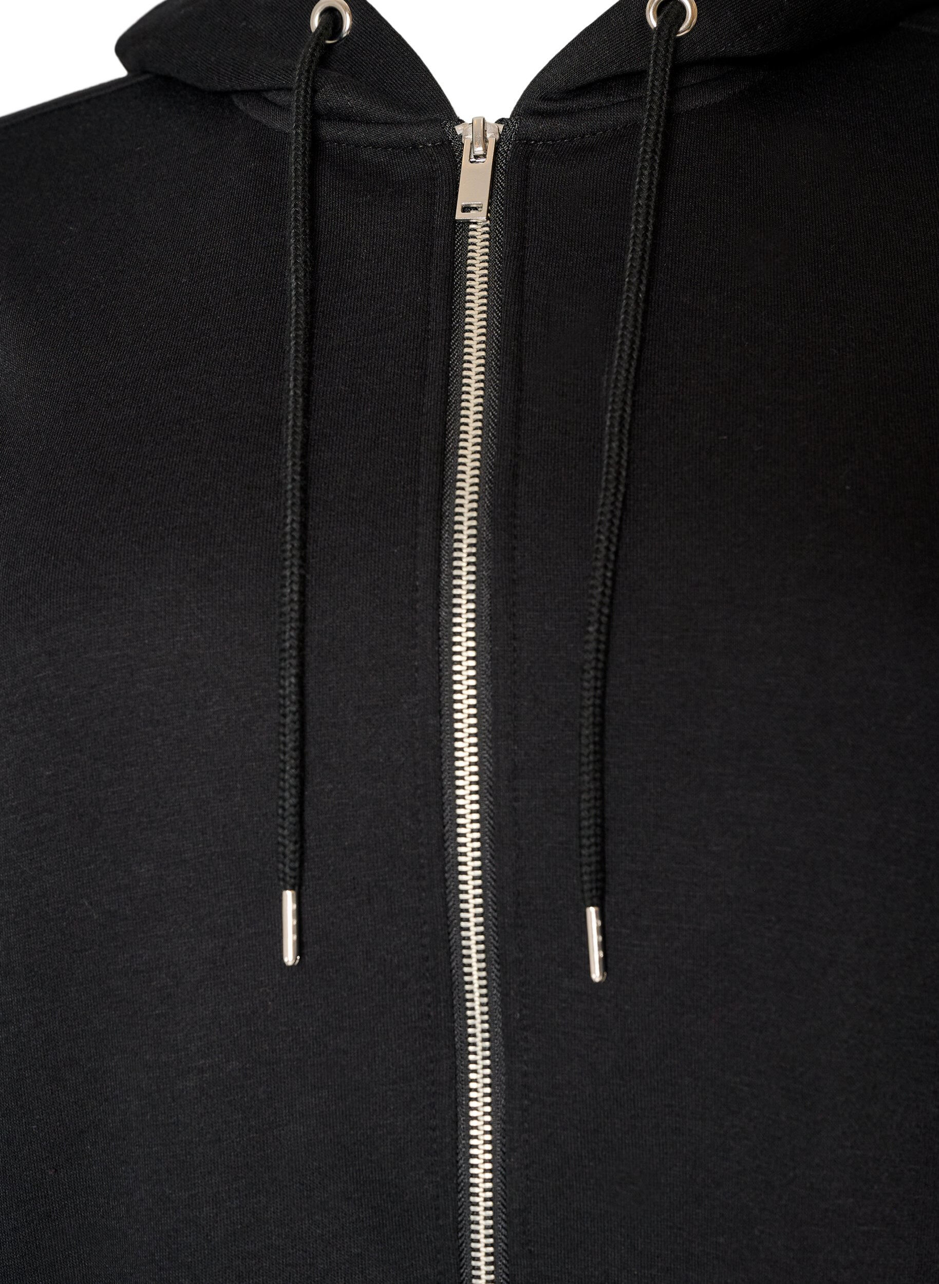 ZizziLanger Hoodie mit Rei&szlig;verschluss und Taschen, Schwarz, Packshot image number 2