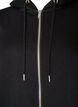 Langer Hoodie mit Rei&szlig;verschluss und Taschen, Schwarz, Packshot image number 2