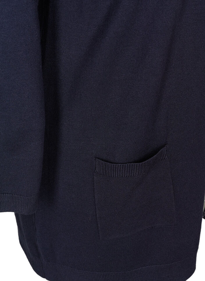 Lange Strickjacke aus einer Viskosemischung, Blau, Packshot image number 3