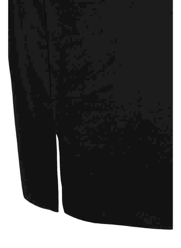 Kurzärmeliges Baumwollkleid mit Schlitzen, Black, Packshot image number 3