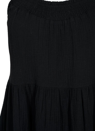 Einfarbiges Trägerkleid aus Baumwolle, Black, Packshot image number 2