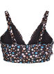 Gebl&uuml;mtes Bikinioberteil mit R&uuml;schendetails, Braun, Packshot image number 1