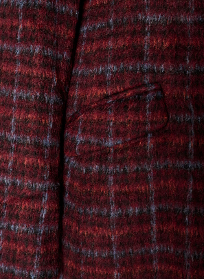 Karierter Mantel mit Taschen, Rot, Packshot