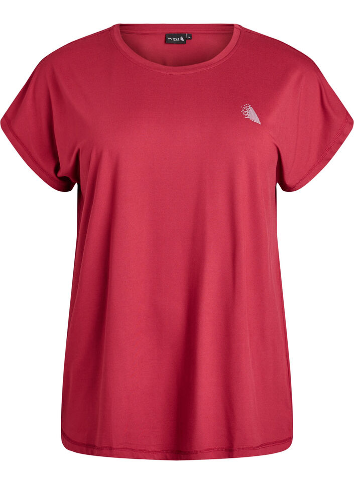 Einfarbiges Trainings-T-Shirt, Rot, Packshot image number 0