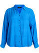 Lockere Bluse mit Struktur und V-Ausschnitt, Blau, Packshot image number 0
