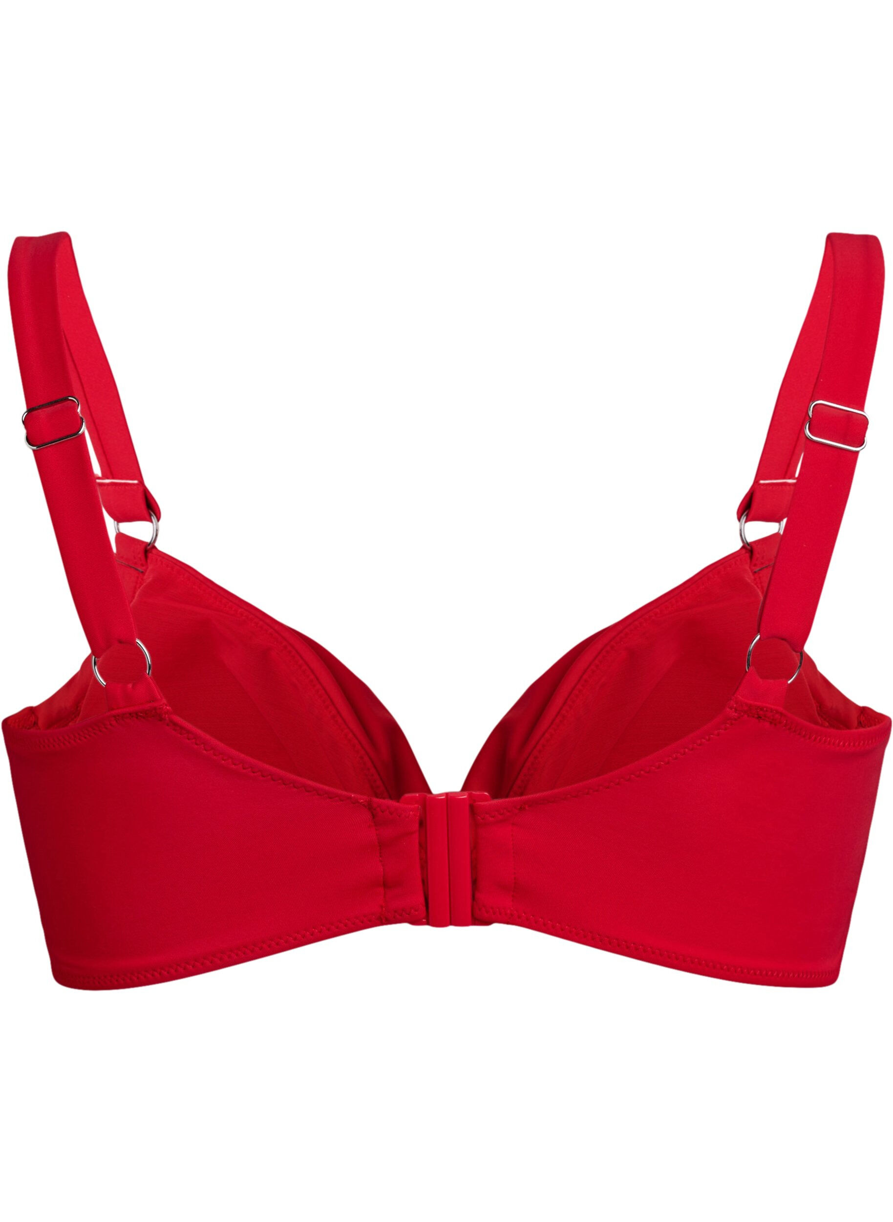 Zizzi Bikini-BH mit B&uuml;gel und Drapierung, Rot, Packshot image number 1