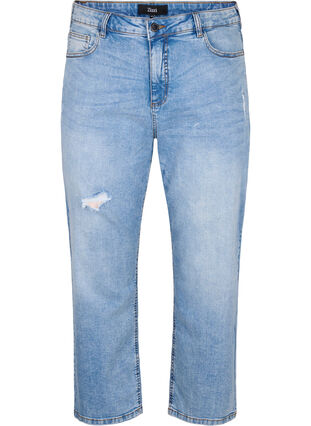 Gekürzte Vera-Jeans mit Destroyed-Details	, Blue Denim, Packshot image number 0
