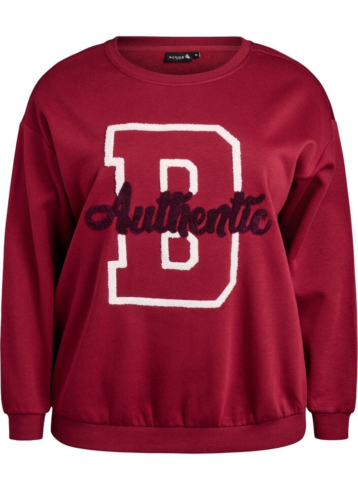 Sweatshirt mit Motiv auf der Vorderseite, Dunkles Bordeaux, Packshot image number 0