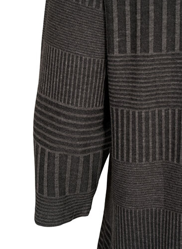 Bluse mit 3/4-Ärmeln und Streifenmuster, Dark Grey Melange, Packshot image number 3