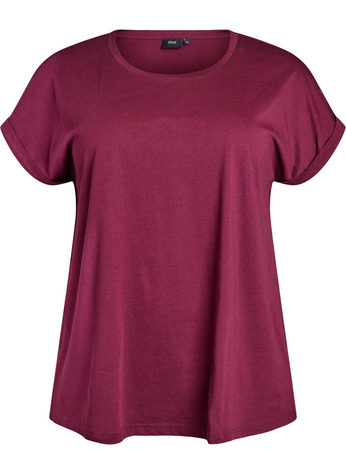 Kurz&auml;rmeliges T-Shirt aus einer Baumwollmischung, Rot, Packshot image number 0