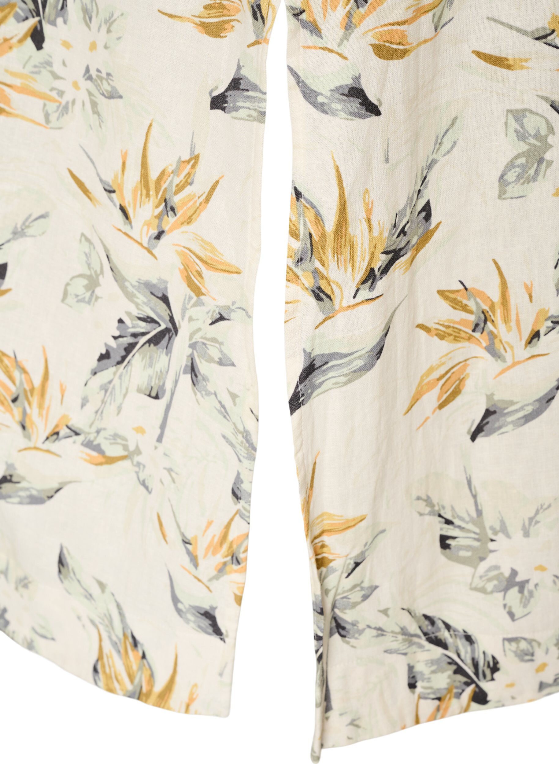 ZizziMidikleid aus Leinen und Viskose mit 1/2-&Auml;rmeln, Wei&szlig;, Packshot image number 3