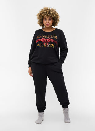 Weihnachts-Sweatshirt, Black Wrapper , Model image number 2