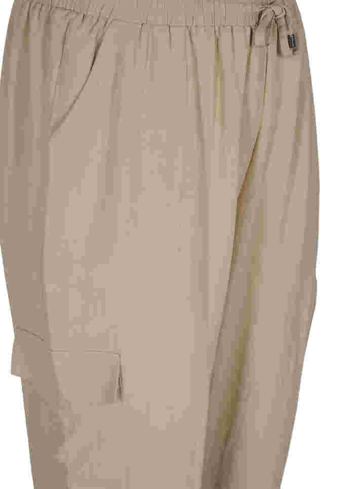 Lockere Viskosehose mit großen Taschen, Oxford Tan, Packshot image number 2