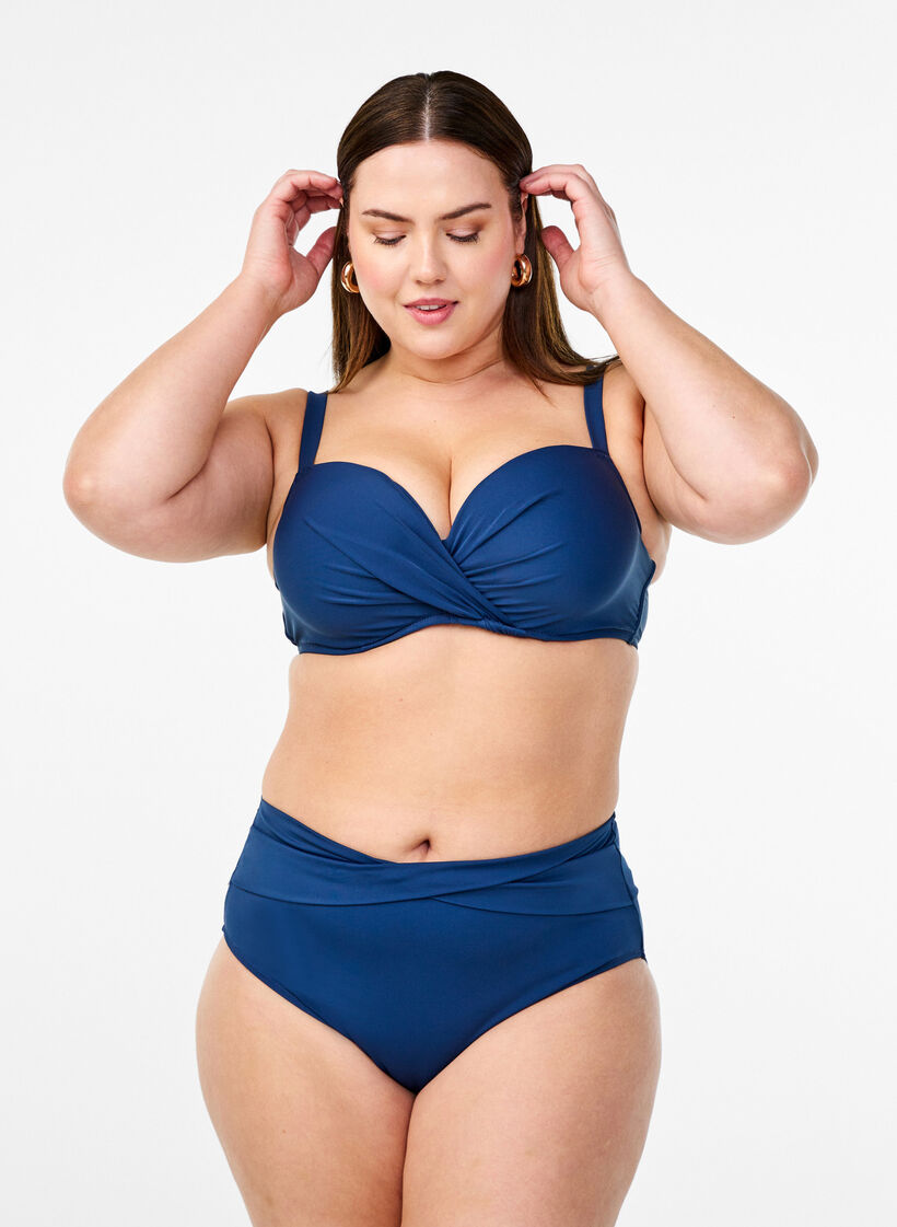 Bikinislip mit Wickeldetails, Blau, Model image number 0