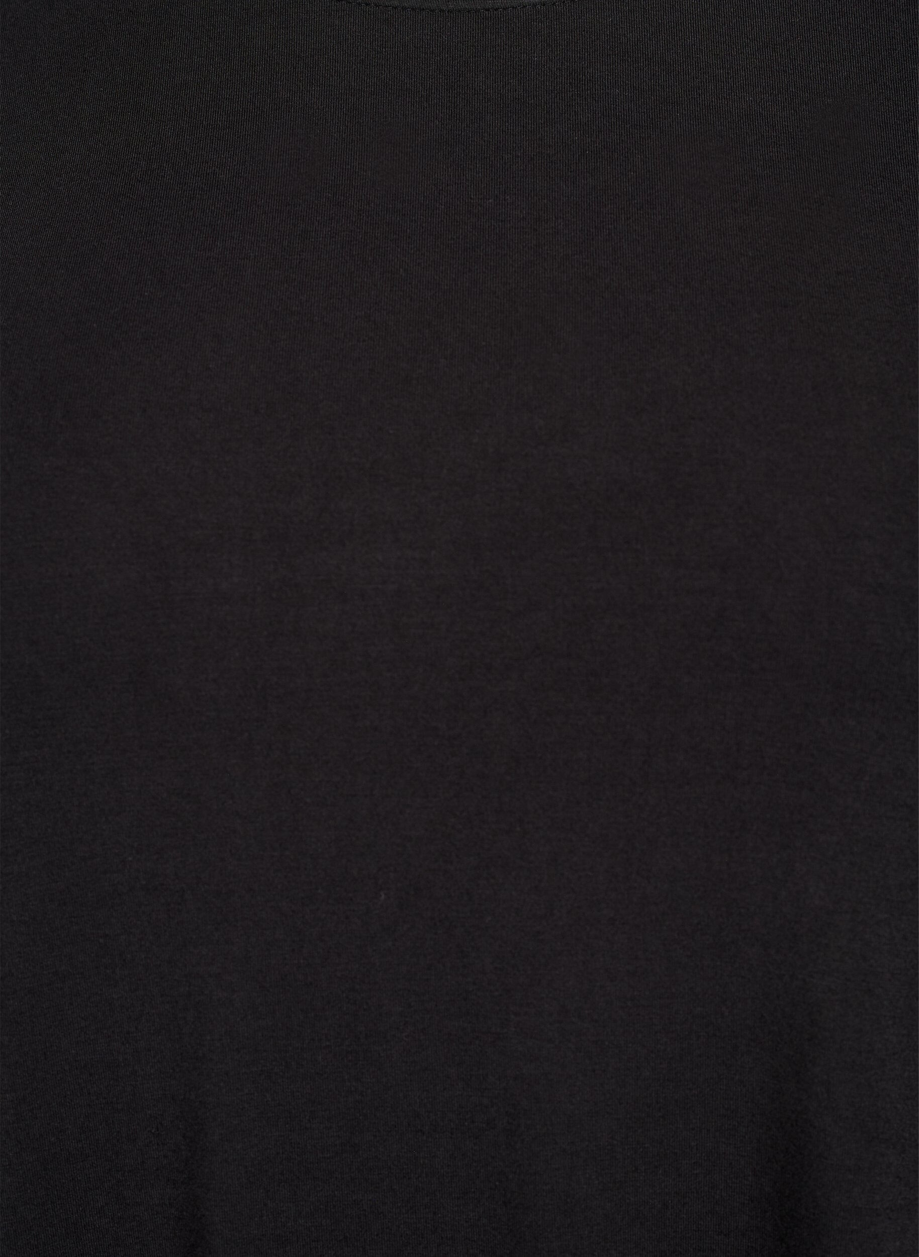 Zizzi Einfarbige Bluse mit langen &Auml;rmeln, Schwarz, Packshot image number 2