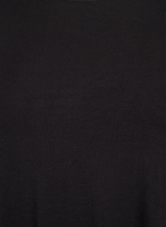 Einfarbige Bluse mit langen Ärmeln, Schwarz, Packshot image number 2