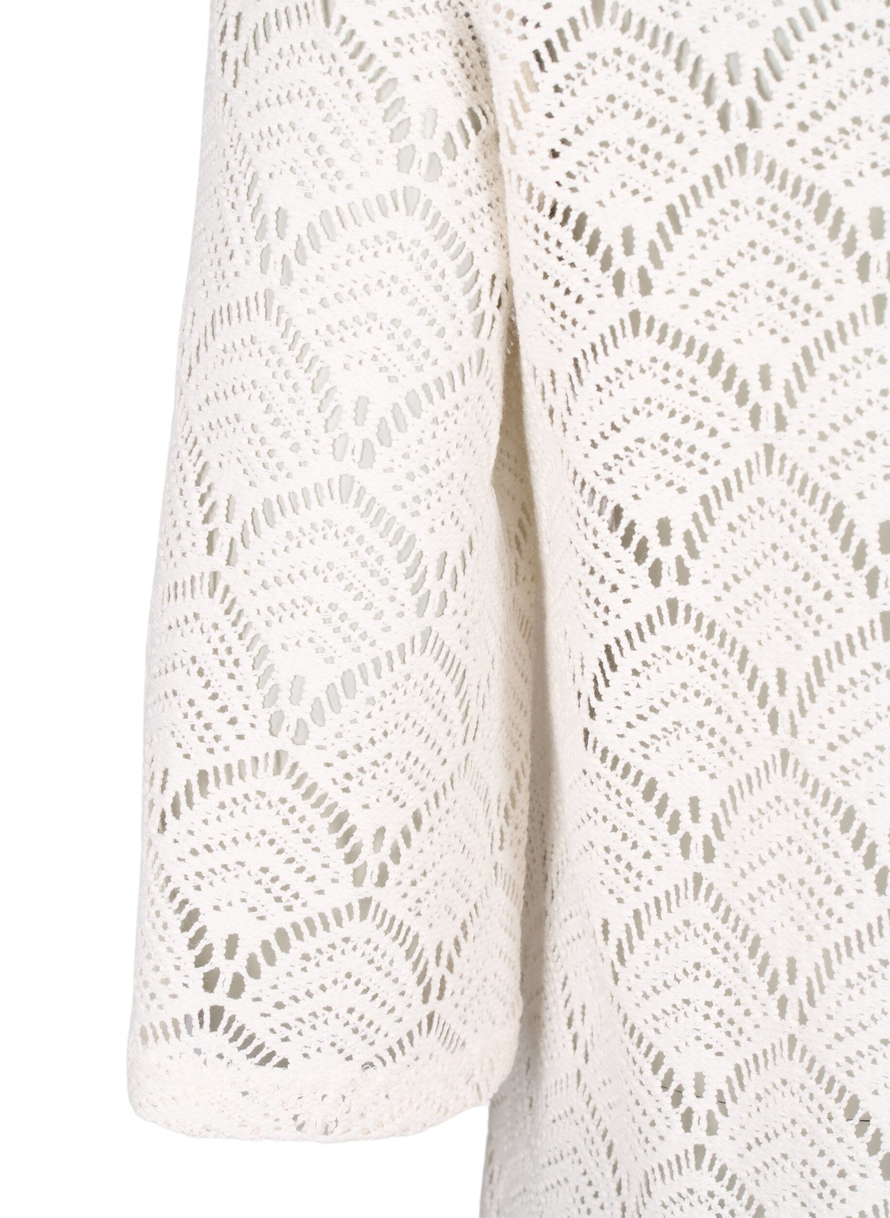 Zizzi Crochet Bluse mit 3/4 Pins, Sandshell, Packshot image number 3