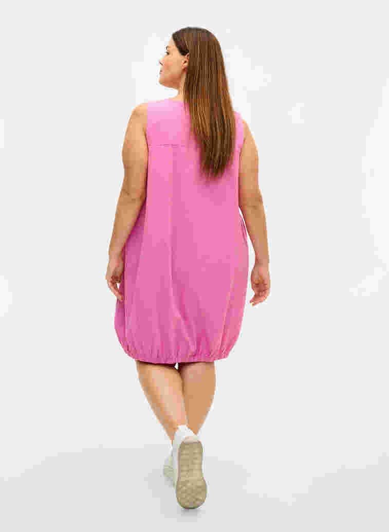 Ärmelloses Kleid aus Baumwolle, Cyclamen, Model image number 1