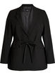 Blazer mit abnehmbarem Bindeg&uuml;rtel, Schwarz, Packshot image number 0